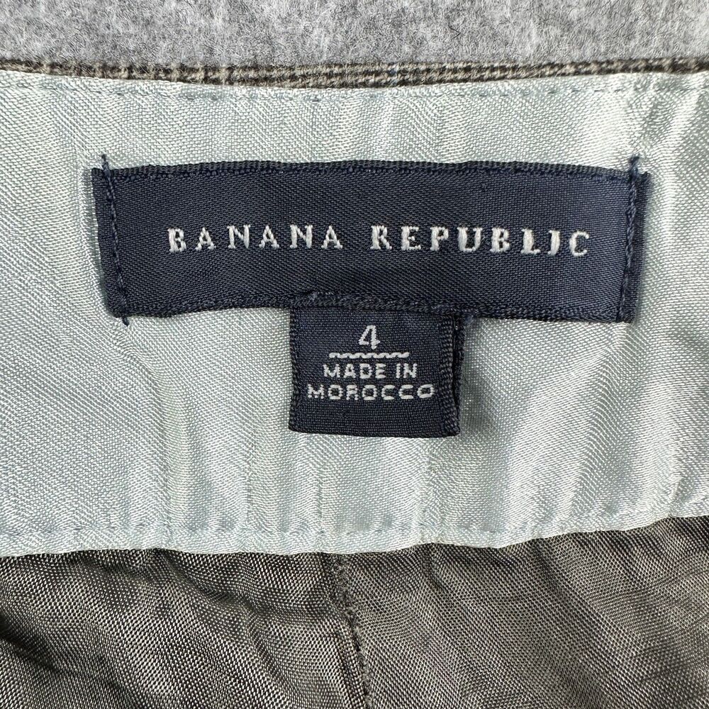 Vintage Banana Republic Pants Womens 4 Wool Brown Plaid Wide Leg Trousers Lined - Picture 13 of 16